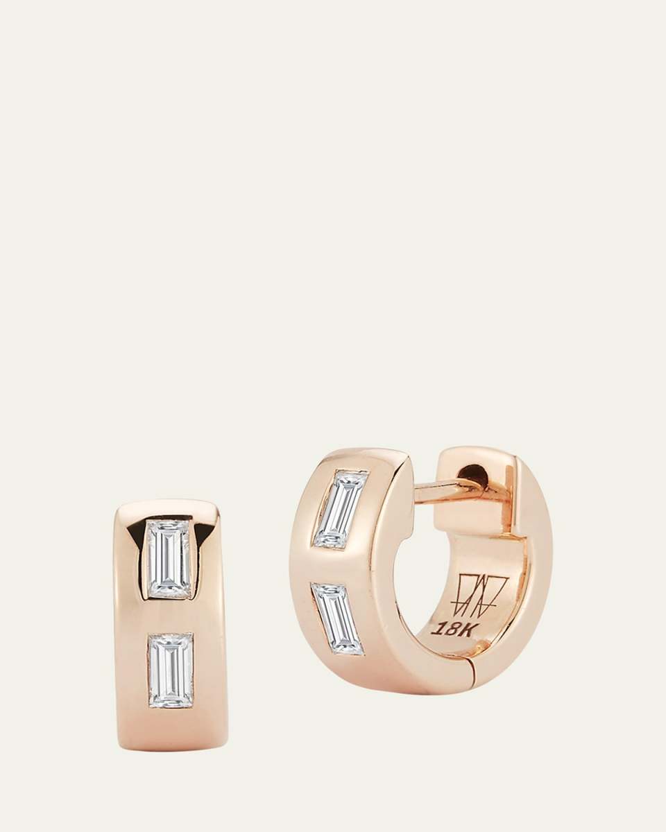 Ottoline 18K Rose Gold Baguette Diamond Earrings